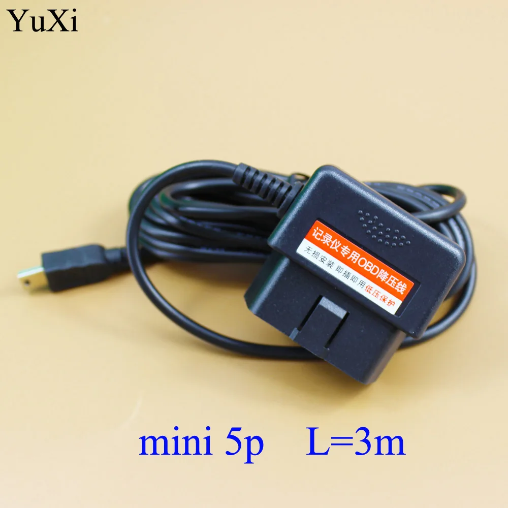 YuXi DVR Driving Recorder Buck Line OBD mini5P Interface DC Converter Module Micro USB 5V 2.1A 3m Power Supply Cable for DVR
YuXi DVR Driving Recorder Buck Line OBD mini5P Interface DC Converter Module Micro USB 5V 2.1A 3m Power Supply Cable for DVR