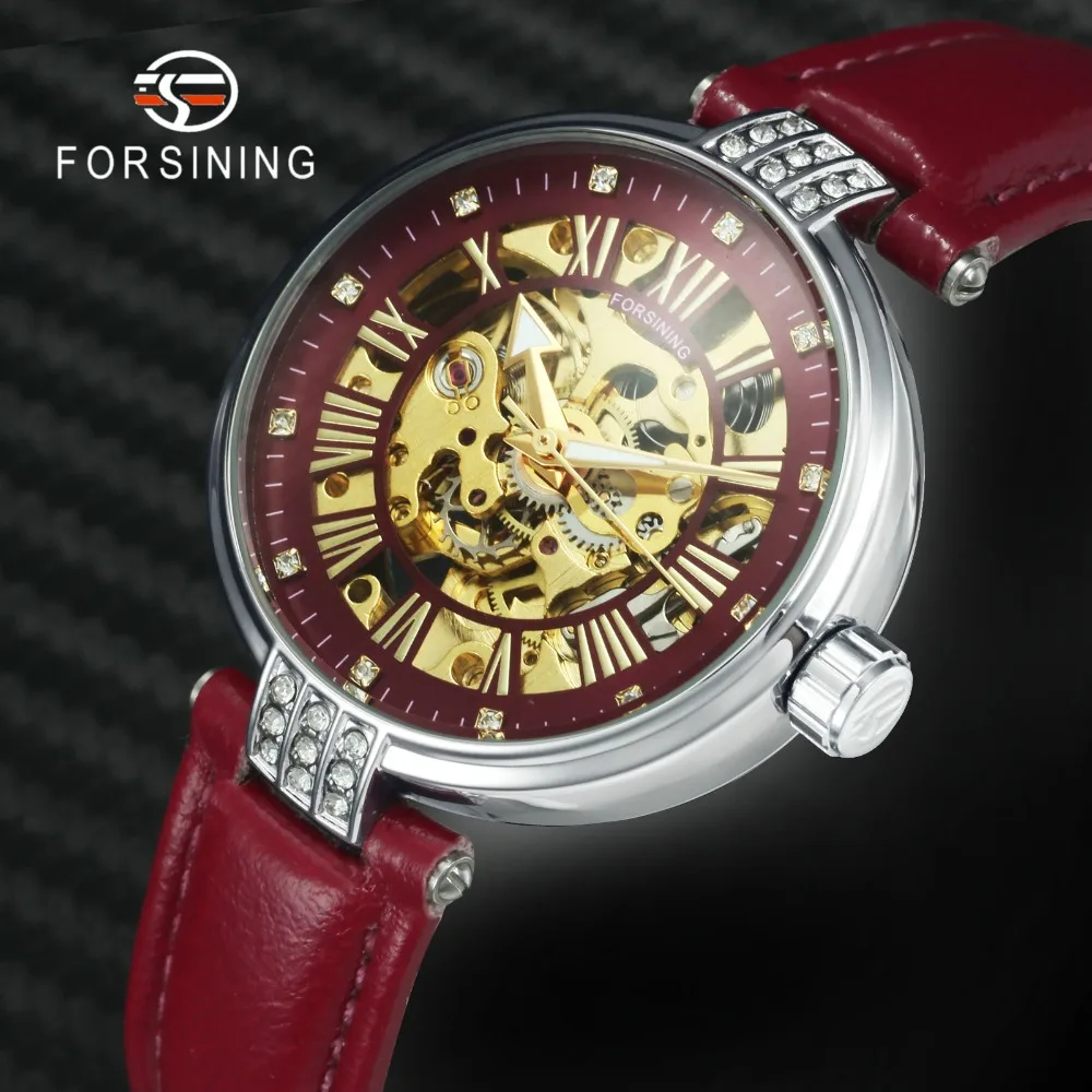FORSINING Vintage Elegant Women Watch Automatic Mechanical Red Leather Strap Gold Skeleton Dial Ladies Watches Top Brand Luxury
FORSINING Vintage Elegant Women Watch Automatic Mechanical Red Leather Strap Gold Skeleton Dial Ladies Watches Top Brand Luxury