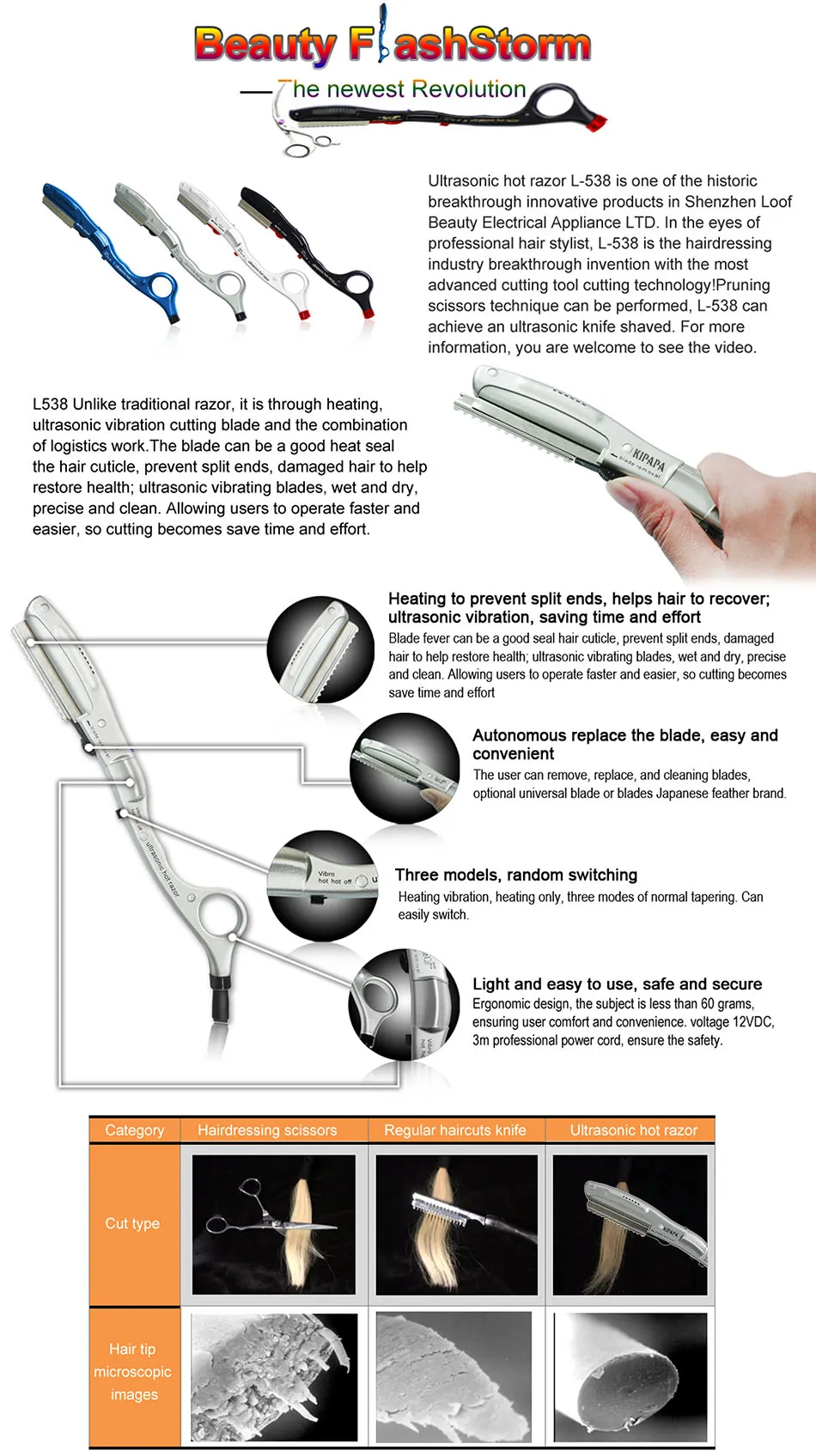 razor cutting hair damage