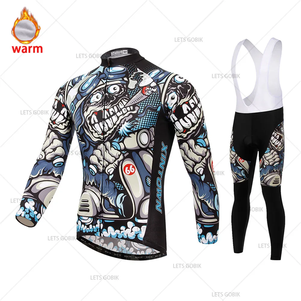 New Winter Thermal Fleece Cycling Clothes Men Long Sleeve Jersey Suit Pro Team Outdoor Riding Bike MTB Clothing Bib Pants Set
New Winter Thermal Fleece Cycling Clothes Men Long Sleeve Jersey Suit Pro Team Outdoor Riding Bike MTB Clothing Bib Pants Set