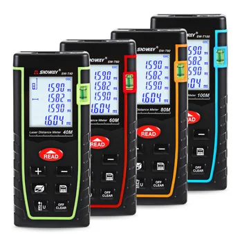 SNDWAY Laser Distance Meter 40M 60M 80M 100M Rangefinder Trena Laser Tape Range Finder Build Measure Device Ruler Test Tool
SNDWAY Laser Distance Meter 40M 60M 80M 100M Rangefinder Trena Laser Tape Range Finder Build Measure Device Ruler Test Tool