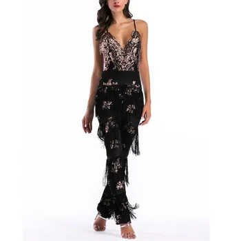 Sexy Backless Tassel Sequin Rompers Womens Jumpsuit Elegant Summer One Piece Jumpsuit High Street Playsuit
Sexy Backless Tassel Sequin Rompers Womens Jumpsuit Elegant Summer One Piece Jumpsuit High Street Playsuit
