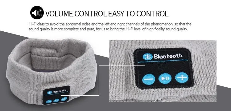 20PCS/Lot Wireless Bluetooth Music Headband V3.0 Magic Hat Knitted Sports Anti-sweat Headphones Earphones Wireless Mic Free DHL