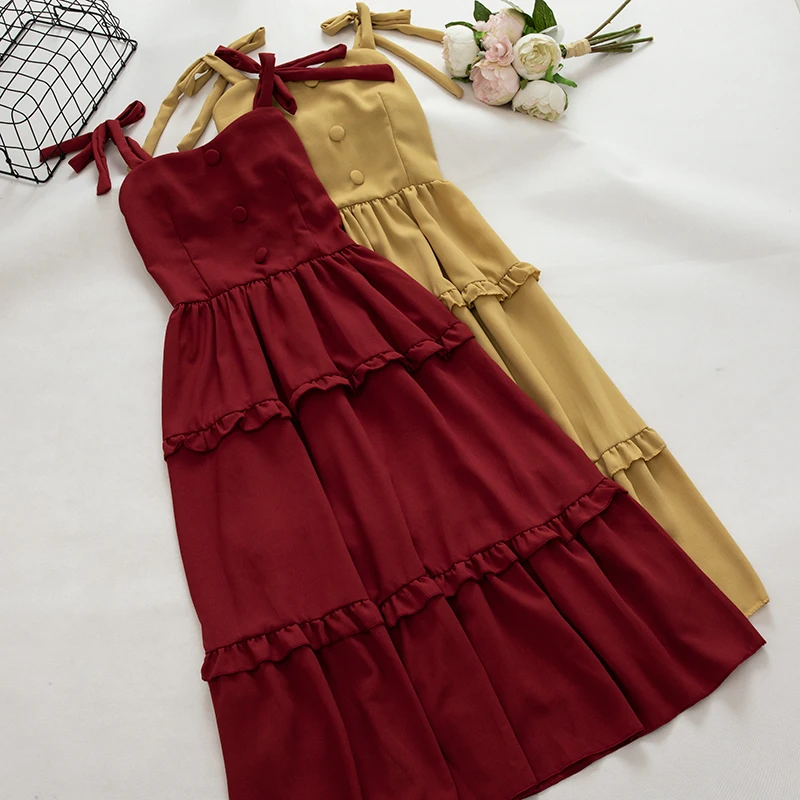 Women Summer Sleeveless Off Shoulder Strapless Ruffle Button Dress Casual Lace Up Bandage Pullover Elastic Slim High Waist Dress
Women Summer Sleeveless Off Shoulder Strapless Ruffle Button Dress Casual Lace Up Bandage Pullover Elastic Slim High Waist Dress