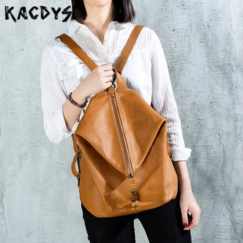 Vintage Natural Cowskin Leather Women Backpack Quality Shoulder Bag Girl Luxury Travel Backpack Daypack School Bag College Style
Vintage Natural Cowskin Leather Women Backpack Quality Shoulder Bag Girl Luxury Travel Backpack Daypack School Bag College Style