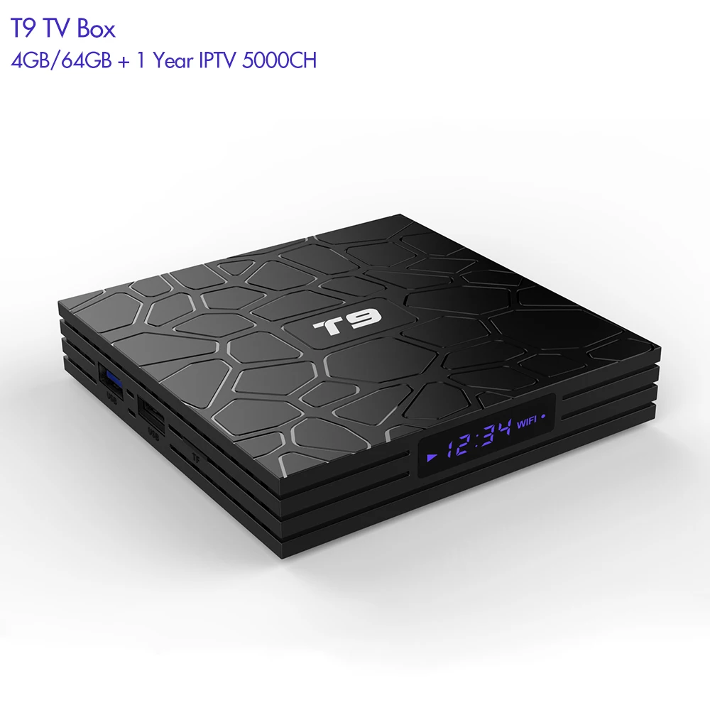 T9 TV Box Android 8.1 RK3328 4GB RAM 64GB ROM Dual WiFi 1 Year IPTV Subscription M3U 5000CH France Spain Brazil Europe
T9 TV Box Android 8.1 RK3328 4GB RAM 64GB ROM Dual WiFi 1 Year IPTV Subscription M3U 5000CH France Spain Brazil Europe