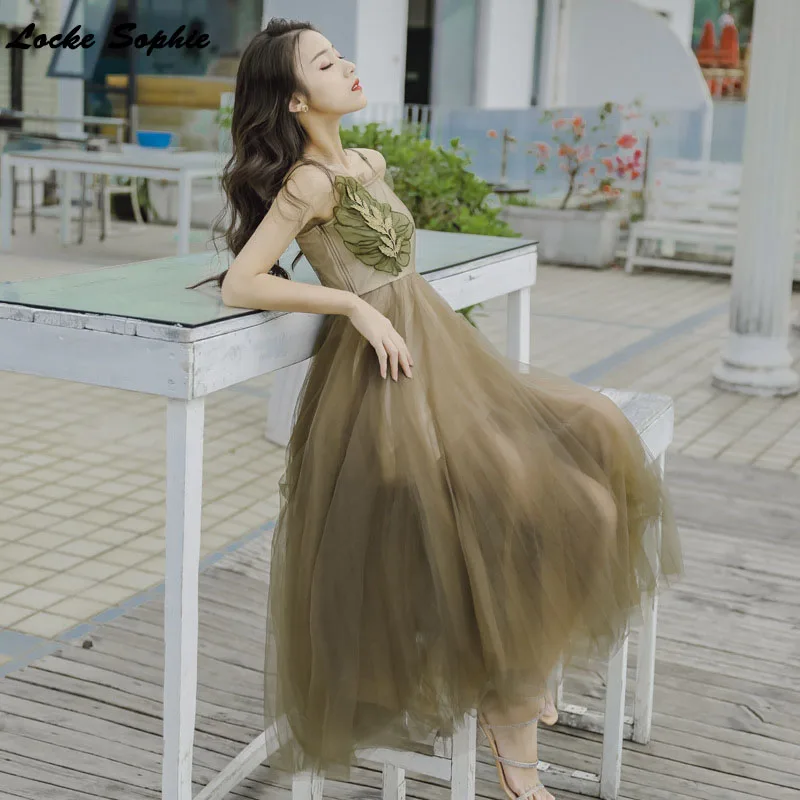 1pcs High waist Ladies Plus size party dresses 2019 Summer Fashion organza Splicing Camisole beach Dress women's Skinny Dress 
1pcs High waist Ladies Plus size party dresses 2019 Summer Fashion organza Splicing Camisole beach Dress women's Skinny Dress