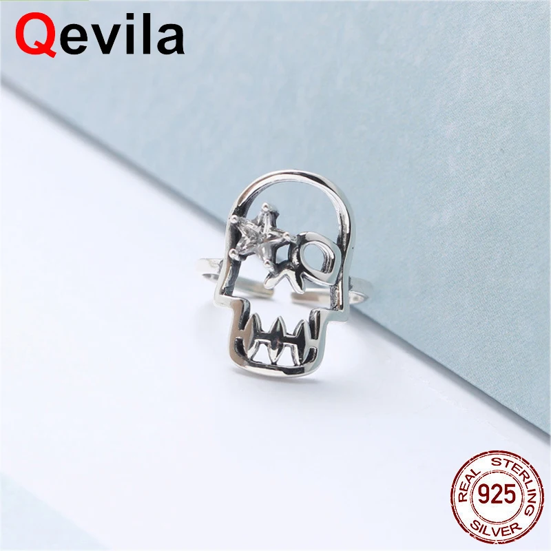 Qevila New Fashion Rings Jewelry Open Adjustable 925 Sterling Silver Punk Rings Zircon Star Skull Rings for Women Men Rock Rings
Qevila New Fashion Rings Jewelry Open Adjustable 925 Sterling Silver Punk Rings Zircon Star Skull Rings for Women Men Rock Rings