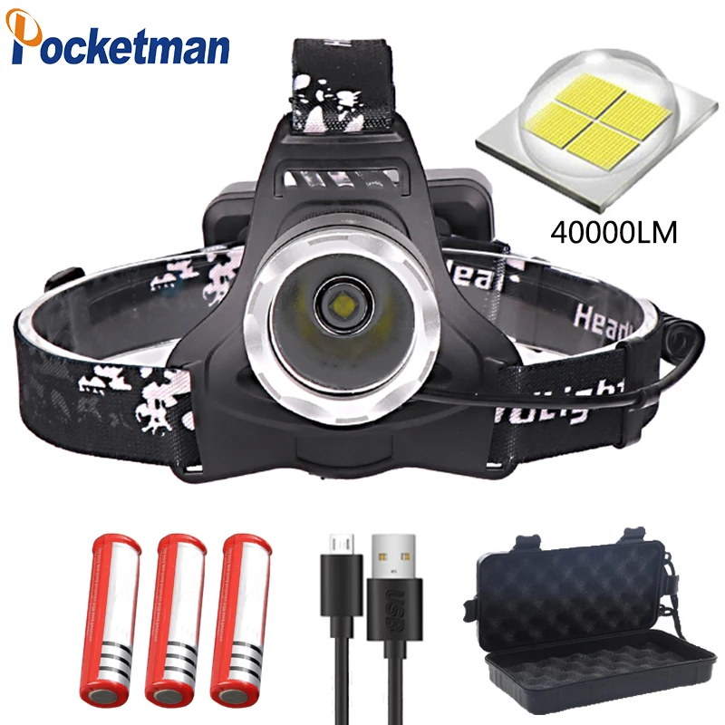 40000lm xhp70 headlight super bright led headlamp usb charging Head Torch xhp70 lantern 3*18650 battery hunting camping z50
40000lm xhp70 headlight super bright led headlamp usb charging Head Torch xhp70 lantern 3*18650 battery hunting camping z50
