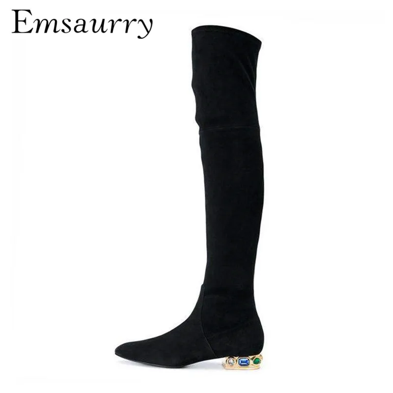 Jewelled Square Heel Over The Knee Boots Top Quality Suede Diamond Low Heel Autumn Winter Long Booties
Jewelled Square Heel Over The Knee Boots Top Quality Suede Diamond Low Heel Autumn Winter Long Booties