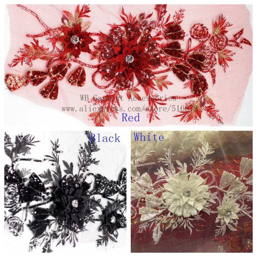 17*9 inchens 2pieces/lot large applique patches black/red 3d flowers with rhinestone sequin on tulle diy sew-on dress accessorie
17*9 inchens 2pieces/lot large applique patches black/red 3d flowers with rhinestone sequin on tulle diy sew-on dress accessorie