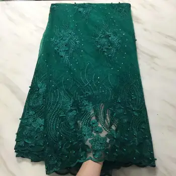 (5yards/lot ) 2019 New High quality emerald green Beaded African tulle lace French net lace fabric with Stones for party dress
(5yards/lot ) 2019 New High quality emerald green Beaded African tulle lace French net lace fabric with Stones for party dress