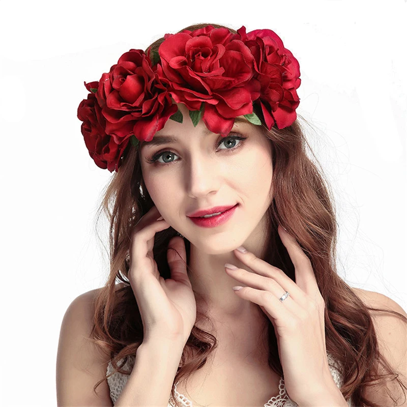 Rose Bohemia Handmade Floral Headband Women Flower Crown Wedding Garland Hair Accessories Girls Flower Hairband Bridal Headdress
Rose Bohemia Handmade Floral Headband Women Flower Crown Wedding Garland Hair Accessories Girls Flower Hairband Bridal Headdress