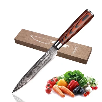 SUNNECKO 5" inch Utility Knife Chef's Fruit Slicing Cutting Kitchen Knives Japanese VG10 Damascus Steel Blade Pakka Wood Handle
SUNNECKO 5" inch Utility Knife Chef's Fruit Slicing Cutting Kitchen Knives Japanese VG10 Damascus Steel Blade Pakka Wood Handle