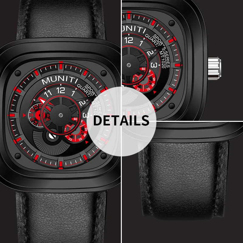 AAA Fashion Men's Watch Top Brand Luxury Chronograph Leather Quartz Casual Waterproof Sports Relogio Masculin | Наручные часы