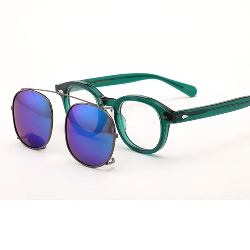 Johnny Depp Polarized Sunglasses Clip On Glasses Men Women Green Acetate Optical Glasses Frame Brand design Sq313-2
Johnny Depp Polarized Sunglasses Clip On Glasses Men Women Green Acetate Optical Glasses Frame Brand design Sq313-2