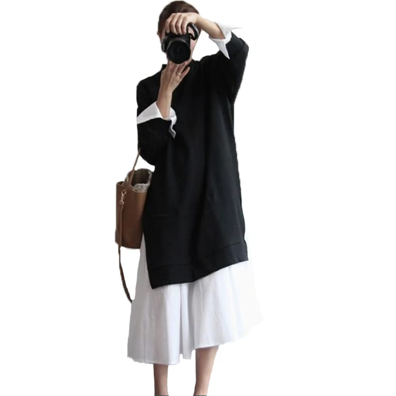 2017 Autumn and Winter New Temperament Women Long Dress Stitching Fake Two Pieces Cotton Loose Long Sleeve for Women Dresses
2017 Autumn and Winter New Temperament Women Long Dress Stitching Fake Two Pieces Cotton Loose Long Sleeve for Women Dresses