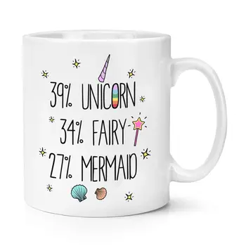 39% Unicorn 34% Fairy 27% Mermaid 11oz Mug
39% Unicorn 34% Fairy 27% Mermaid 11oz Mug