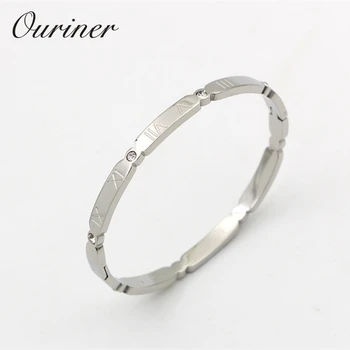 Brand Jewelry Women Bangles Stainless Steel Gold-Color Crystal Bracelet Carving Roman Numerals Bangle & Bracelet K0103-1
Brand Jewelry Women Bangles Stainless Steel Gold-Color Crystal Bracelet Carving Roman Numerals Bangle & Bracelet K0103-1