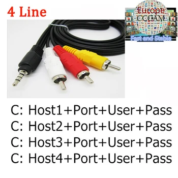 FREE SAT HD 3RCA AV Cable 4 Clines line for Satellite Receiver Supported Cccam DVB-S2