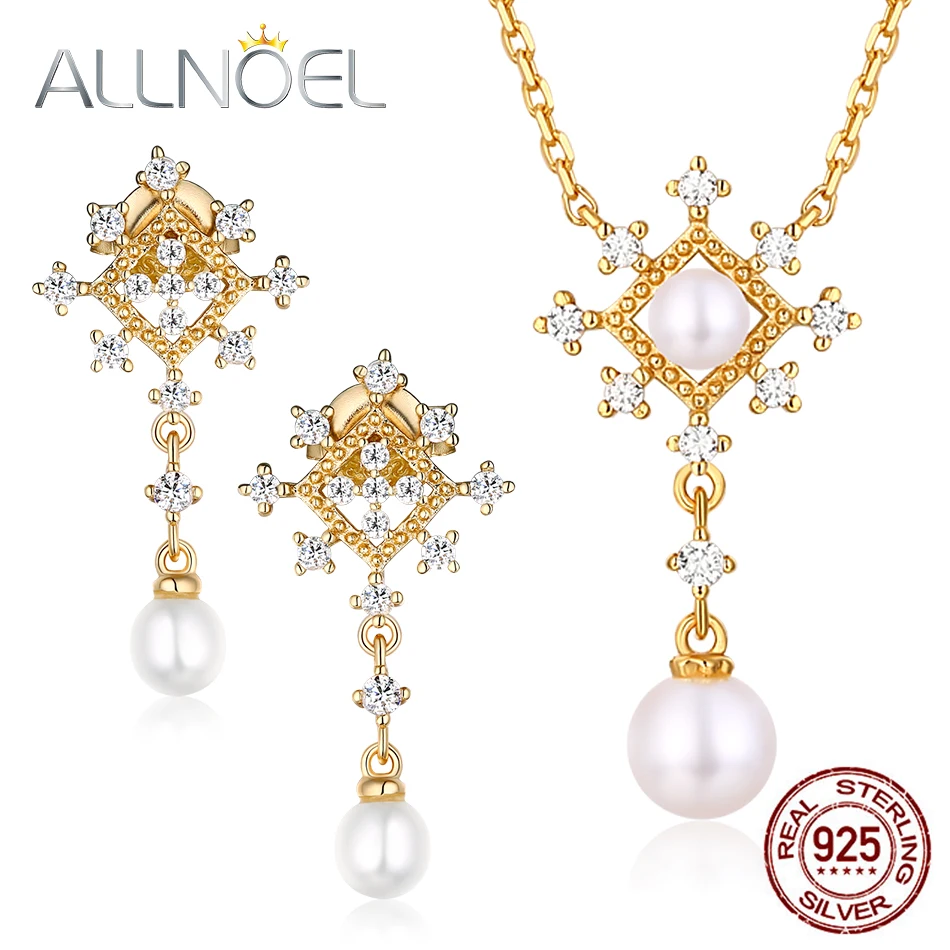 ALLNOEL Freshwater Pearl Gemstone Fine Jewelry Sets For Women Diamond Necklace Earrings 100% Sterling Silver 925 Gold Wedding
ALLNOEL Freshwater Pearl Gemstone Fine Jewelry Sets For Women Diamond Necklace Earrings 100% Sterling Silver 925 Gold Wedding