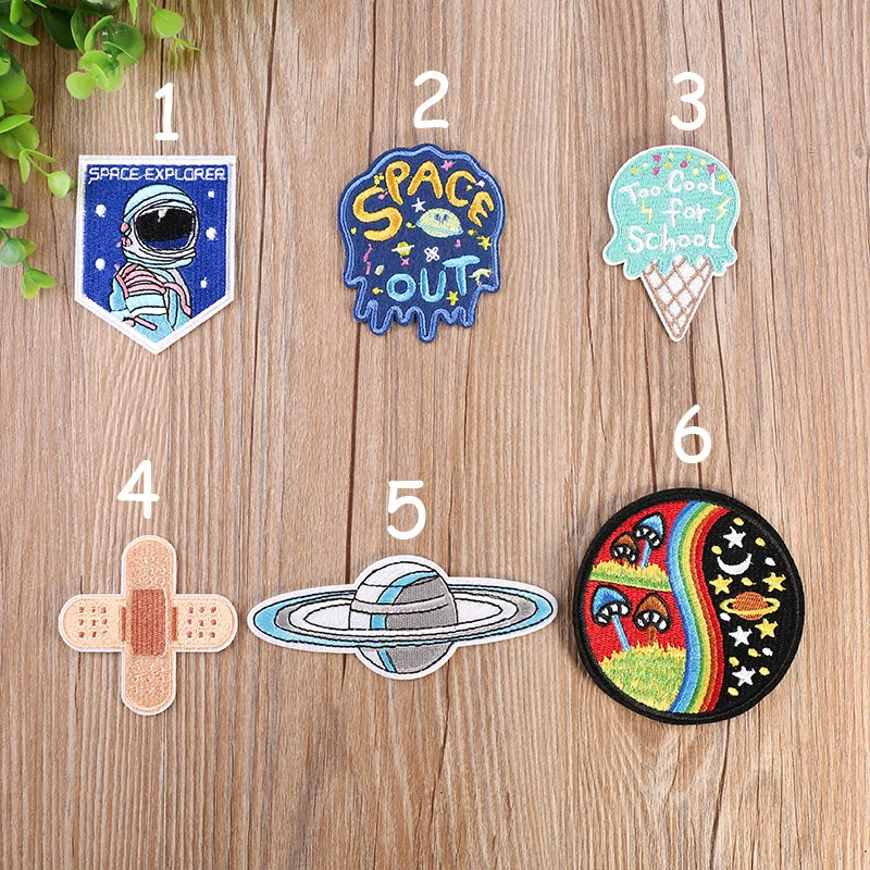 Cheap Band-aid Plant UFO Embroidery Patches Clothing DIY Astronaut Appliques Clothes Stickers Ice cream Iron on Space Badge
Cheap Band-aid Plant UFO Embroidery Patches Clothing DIY Astronaut Appliques Clothes Stickers Ice cream Iron on Space Badge
