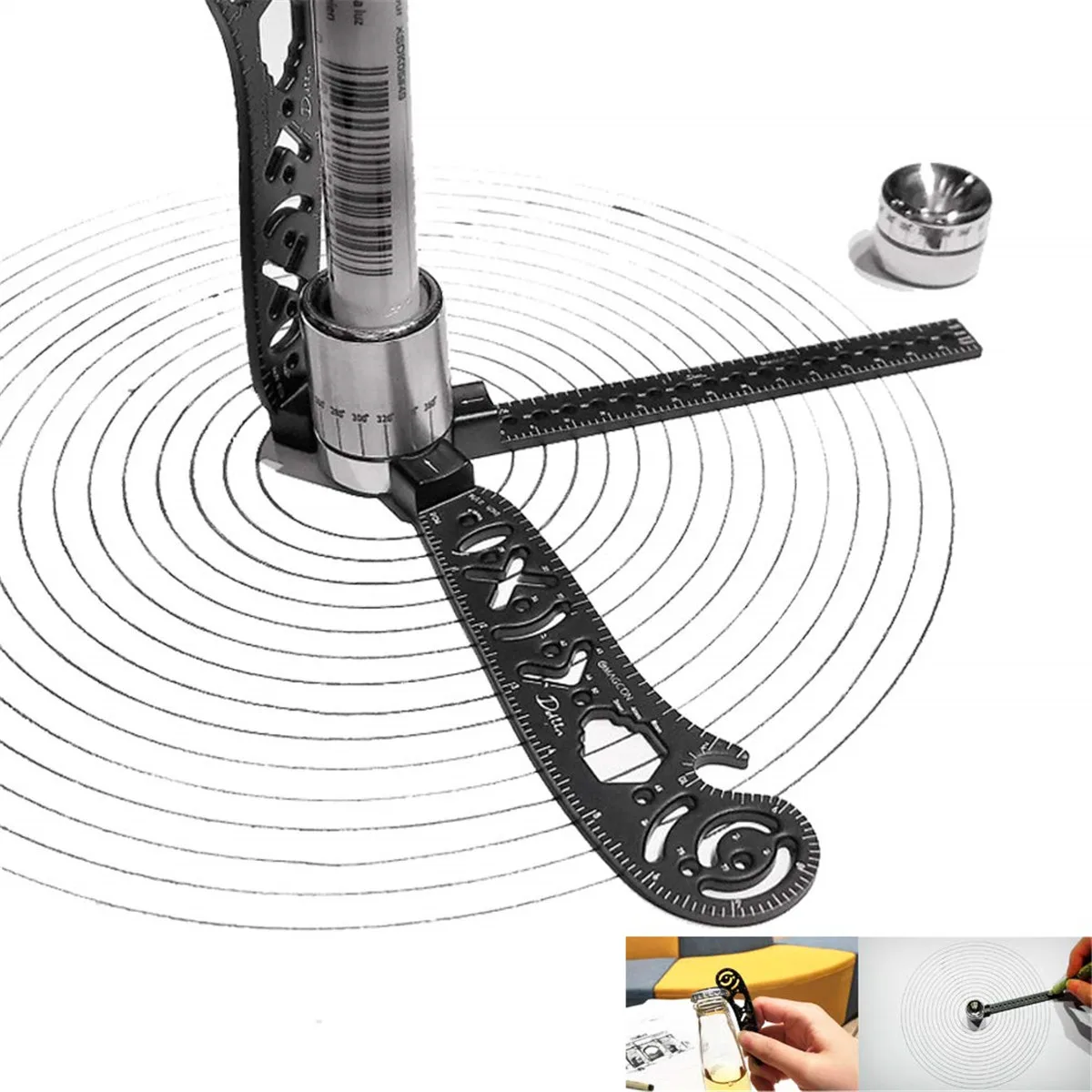 Drawl Tool Design Drawing Curved Metallic Multi-function Ruler Mini Protractor Combo-Circles Drawing Patterns For Office Artists
Drawl Tool Design Drawing Curved Metallic Multi-function Ruler Mini Protractor Combo-Circles Drawing Patterns For Office Artists