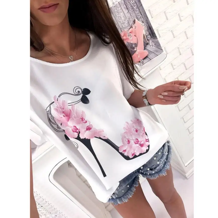 CHAMSGEND Women Short Sleeve High Heels Printed Tops Beach Casual Loose ruffled blouses in style Blouse Drop Shipping 2F23
CHAMSGEND Women Short Sleeve High Heels Printed Tops Beach Casual Loose ruffled blouses in style Blouse Drop Shipping 2F23