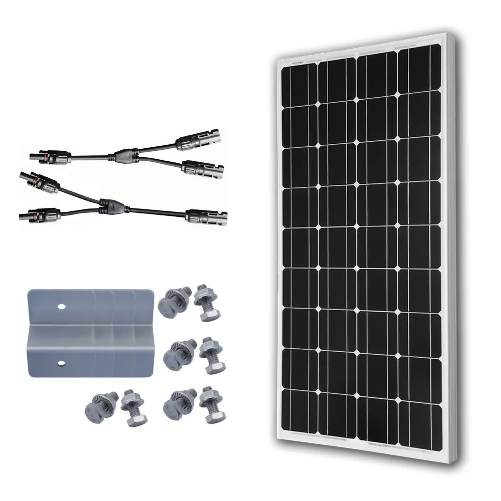 ECO-WORTHY 12 Volt 100 Watt Monocrystalline Solar Panel Bundle Kit with Y Branch Connector & Z Mounting Brackets
ECO-WORTHY 12 Volt 100 Watt Monocrystalline Solar Panel Bundle Kit with Y Branch Connector & Z Mounting Brackets