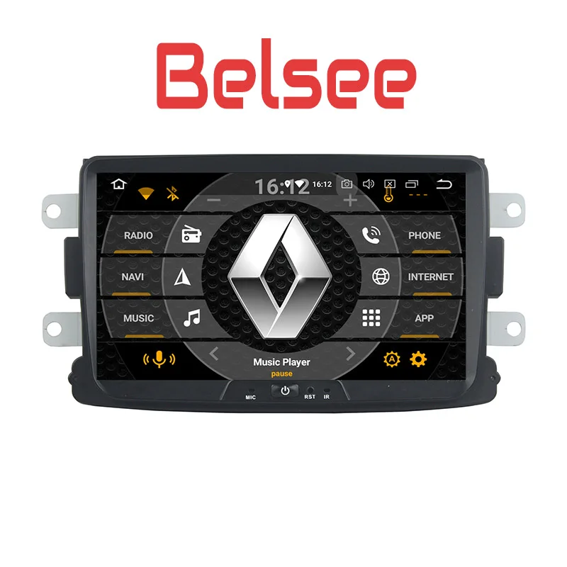 Автомагнитола Belsee Android 8 0 с GPS навигацией DVD для Renault Dacia Sandero Duster Captur Lada Xray 2 Logan 2013 2014