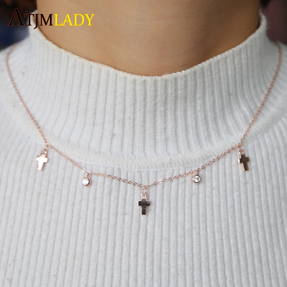 2018 Sale Collares Maxi Necklace Collier Cz Cross Drop Charm Delicate 925 Sterling Chain 33+7cm Choker Elegant Women Necklace
2018 Sale Collares Maxi Necklace Collier Cz Cross Drop Charm Delicate 925 Sterling Chain 33+7cm Choker Elegant Women Necklace
