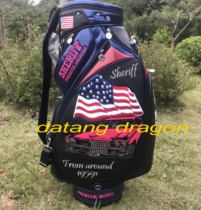 original datang dragon golf bag SHERIFF USA flag Premium American bag black colors golf clubs bag
original datang dragon golf bag SHERIFF USA flag Premium American bag black colors golf clubs bag