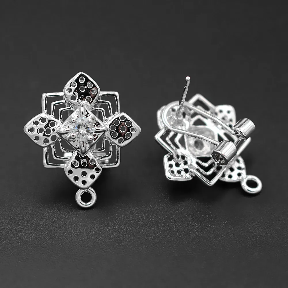 Clip Earrings Post with Loop Hanger Connectors Filigree Square Cross Paved CZ DIY African Nigerian Women Stud Earrings Findings
Clip Earrings Post with Loop Hanger Connectors Filigree Square Cross Paved CZ DIY African Nigerian Women Stud Earrings Findings