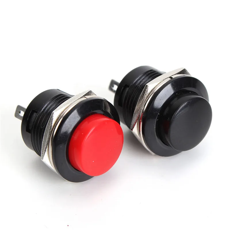 1 x 3A 125V Panel Mounting Momentary SPST Round Push Button Switch OFF-ON