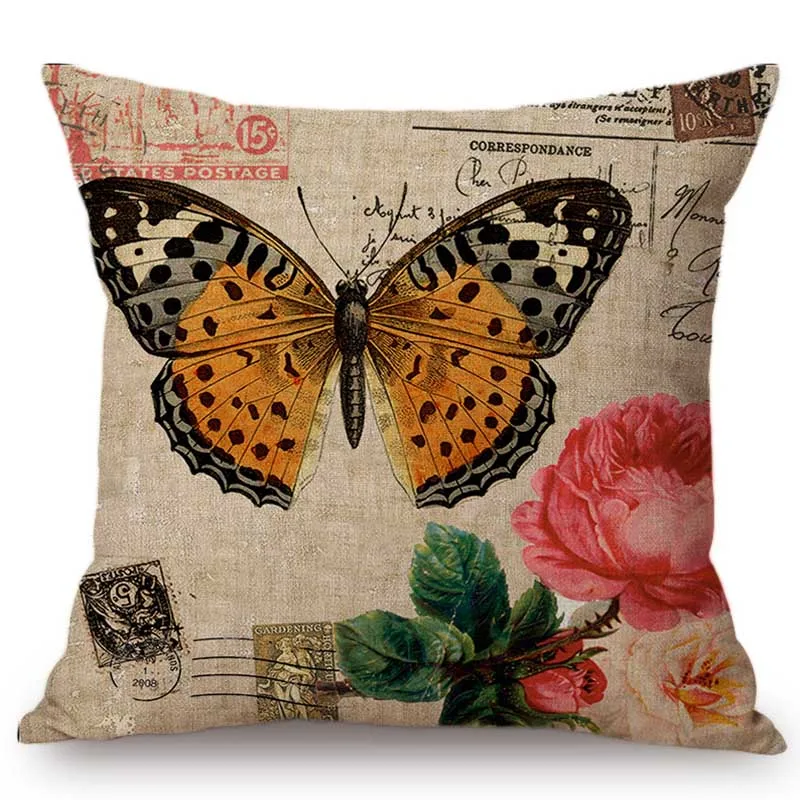Vintage Postcard Butterfly Floral Design Home Decorative Sofa Throw Pillow Case Red Yellow Purple Spots Butterfly Cushion Cover
Vintage Postcard Butterfly Floral Design Home Decorative Sofa Throw Pillow Case Red Yellow Purple Spots Butterfly Cushion Cover