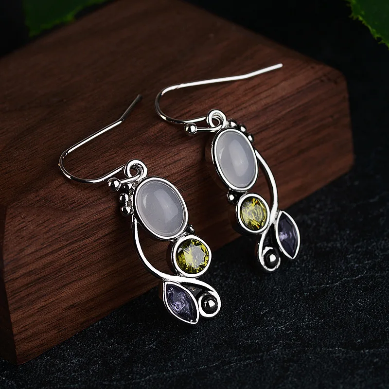 Boho S925 Tibetan Silver Vintage Colorful Crystal Charm Drop Earrings For Women Anniversary Wedding Party Jewelry Gift eh1002
Boho S925 Tibetan Silver Vintage Colorful Crystal Charm Drop Earrings For Women Anniversary Wedding Party Jewelry Gift eh1002