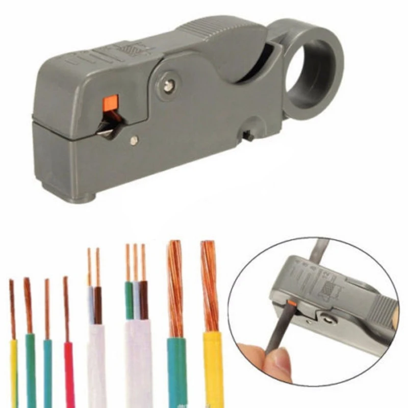 1Pc Coaxial Household Multi Tool Cable Stripper/Cutter Tool Rotary Coax Stripper for RG59/6/58 Metal Network Tool Wire Stripper
1Pc Coaxial Household Multi Tool Cable Stripper/Cutter Tool Rotary Coax Stripper for RG59/6/58 Metal Network Tool Wire Stripper