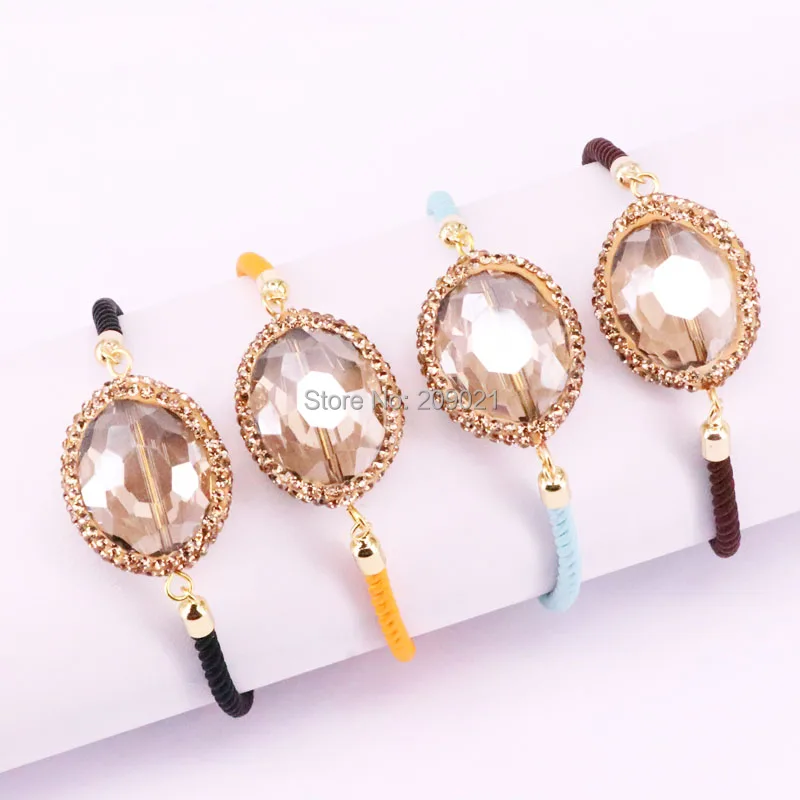 Fashion Mix Color 8Pcs Pave Golden Rhinestone Glass Connector Bracelets,Cotton Rope Chain Bracelet For Women
Fashion Mix Color 8Pcs Pave Golden Rhinestone Glass Connector Bracelets,Cotton Rope Chain Bracelet For Women