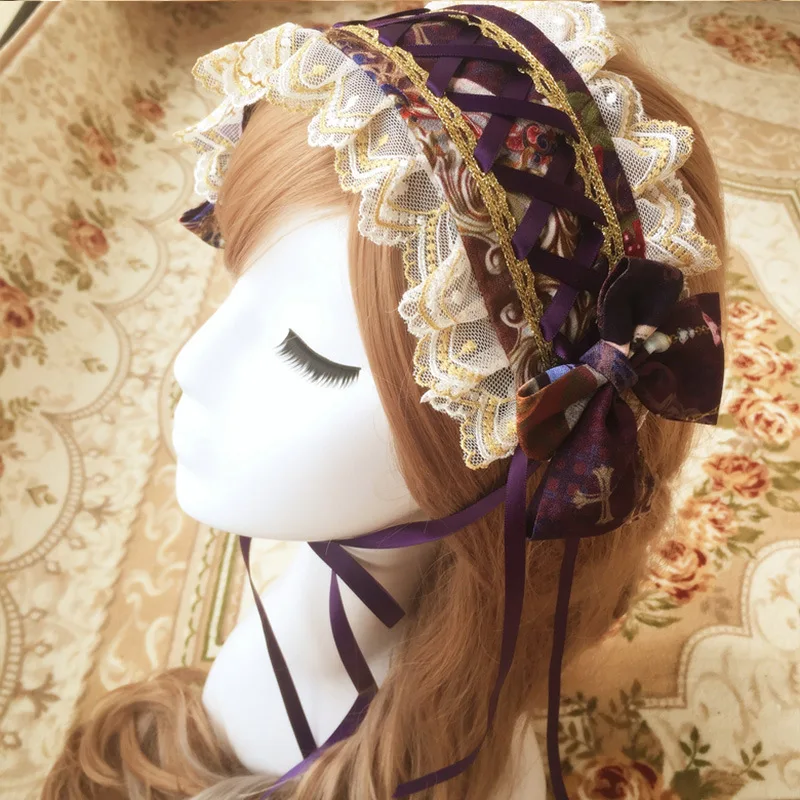 PYJTRL Lovely Purple Beige Red Print Lolita Lace Chalaza Bowknot Headband Hair Accessories
PYJTRL Lovely Purple Beige Red Print Lolita Lace Chalaza Bowknot Headband Hair Accessories