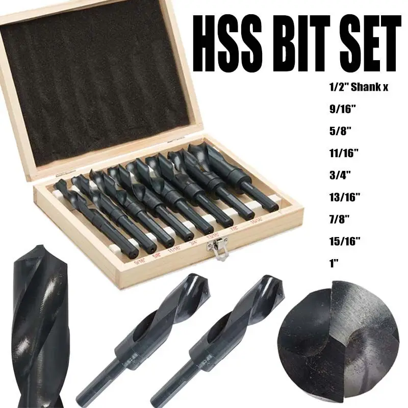 8Pcs High Speed Carbon Steel Drill Bits HSS Reduced Shank HSS Twist Drill Bits Woodworking Power Tools
8Pcs High Speed Carbon Steel Drill Bits HSS Reduced Shank HSS Twist Drill Bits Woodworking Power Tools