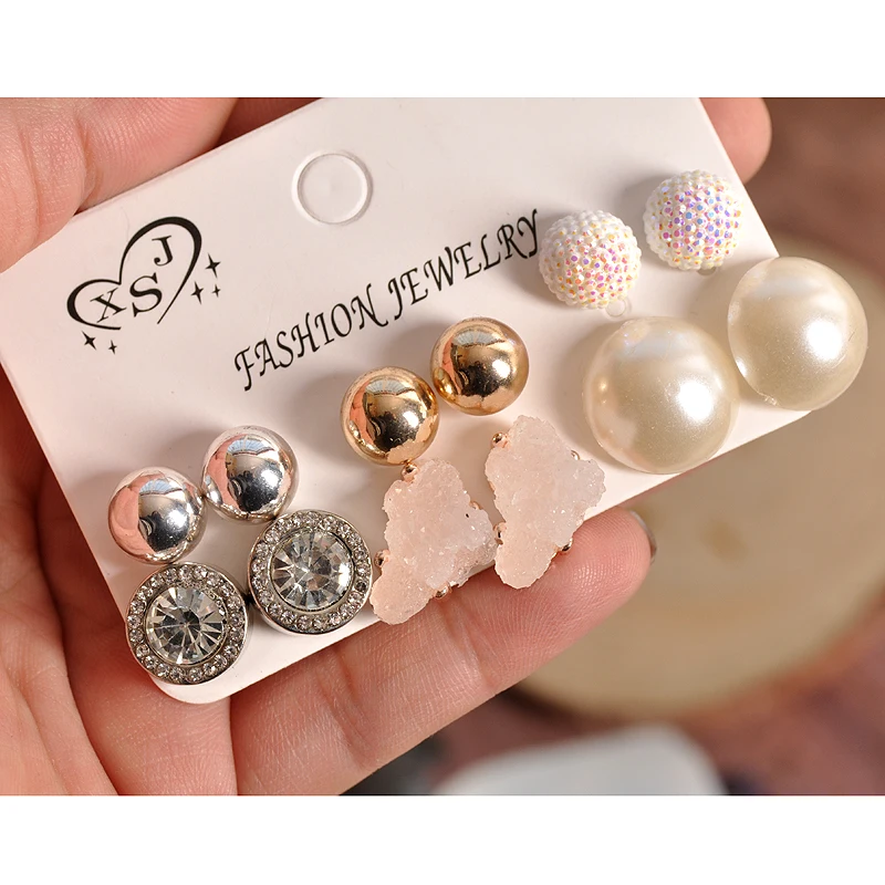 2019 New fashion women's jewelry wholesale girls birthday party pearl earrings set mashup 6 pairs /set earrings Free shipping
2019 New fashion women's jewelry wholesale girls birthday party pearl earrings set mashup 6 pairs /set earrings Free shipping