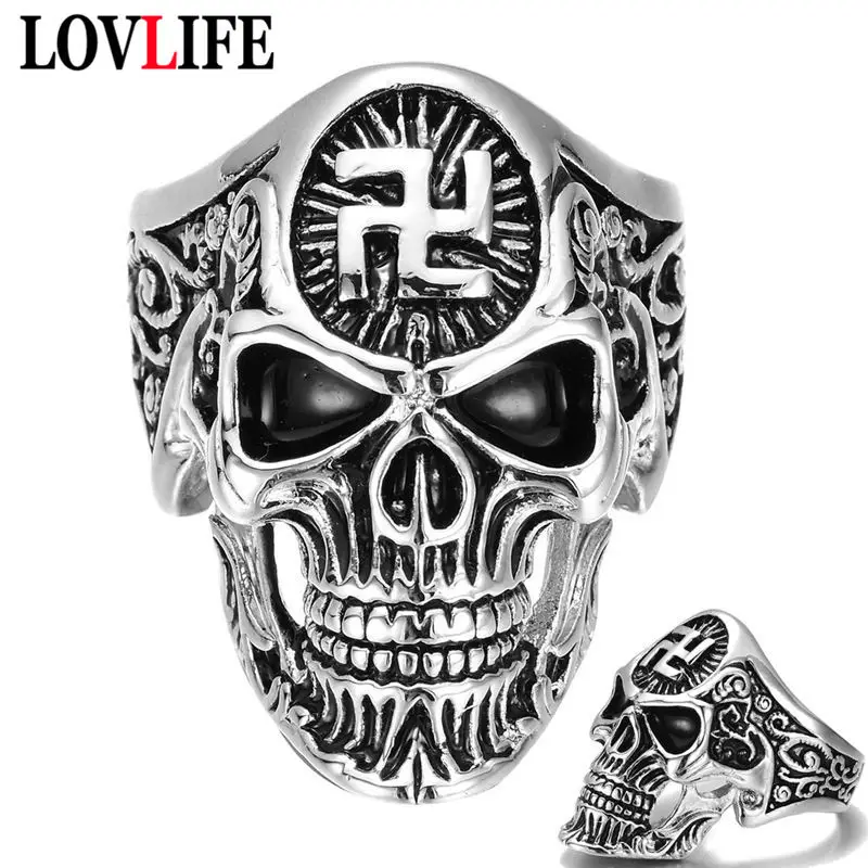 Faith Men Buddhism Swastika Skull Rings Rock Hip Hop Punk Vintage Alloy Black Silver Male Ghost Head Ring Retro Fashion Skeleton
Faith Men Buddhism Swastika Skull Rings Rock Hip Hop Punk Vintage Alloy Black Silver Male Ghost Head Ring Retro Fashion Skeleton