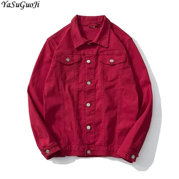 YASUGUOJI new 2018 autumn fashion slim fit long sleeve denim jacket men jeans jacket men red male jackjet men clothes JK39
YASUGUOJI new 2018 autumn fashion slim fit long sleeve denim jacket men jeans jacket men red male jackjet men clothes JK39