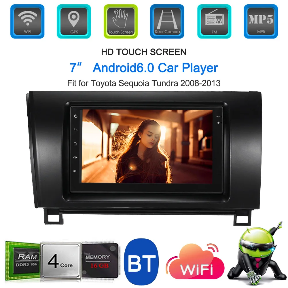 7'' Smart Android 6.0 2 Din Car Stereo Radio Player GPS Navigation with BT WIFI AM/FM Fit for Toyota Sequoia Tundra 2008-2013
7'' Smart Android 6.0 2 Din Car Stereo Radio Player GPS Navigation with BT WIFI AM/FM Fit for Toyota Sequoia Tundra 2008-2013