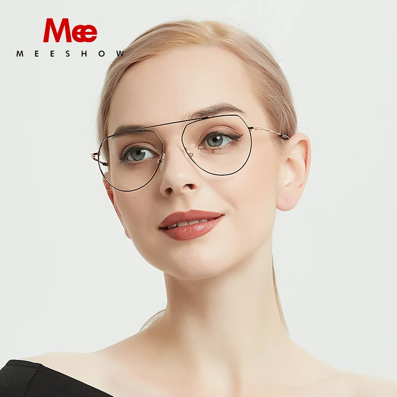 Meeshow titanium glasses frame women men glasses optical frame women men glasses 100% pure titanium glasses myopic eyeglasses
Meeshow titanium glasses frame women men glasses optical frame women men glasses 100% pure titanium glasses myopic eyeglasses