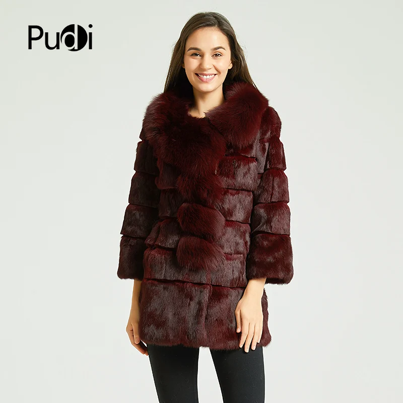 Pudi women real rabbit fur coat jacket 2018 brand new winter full pelt natural fur coats jackets with fox fur collar CT819
Pudi women real rabbit fur coat jacket 2018 brand new winter full pelt natural fur coats jackets with fox fur collar CT819