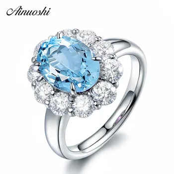 AINUOSHI 3 Carat Oval Cut Ring Pure 925 Silver Sky Blue Natural Topaz Halo Ring Fashion Woman Wedding Engagement Ring
AINUOSHI 3 Carat Oval Cut Ring Pure 925 Silver Sky Blue Natural Topaz Halo Ring Fashion Woman Wedding Engagement Ring