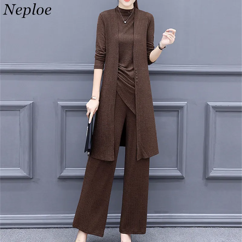 Neploe Plus Size Solid Women 3Pcs Fashion Suit Button Slim Irregular Women Vest&Knitted Cardigan Wide Leg Full Length Pant 68274
Neploe Plus Size Solid Women 3Pcs Fashion Suit Button Slim Irregular Women Vest&Knitted Cardigan Wide Leg Full Length Pant 68274