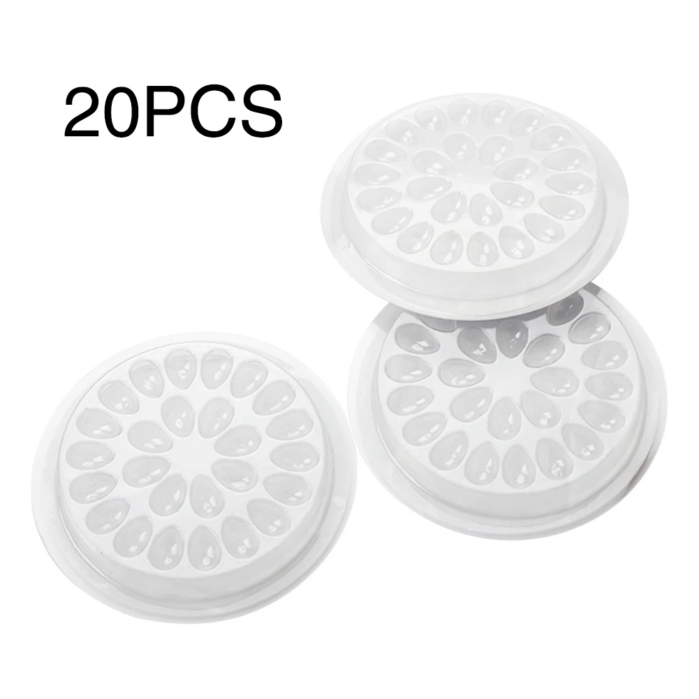 20pcs Makeup Tool Eyelash Glue Holder Flower Shape Grafting Plastic Gasket Transparent PVC Adhesive Pallet Useful Extension Tray | Красота и