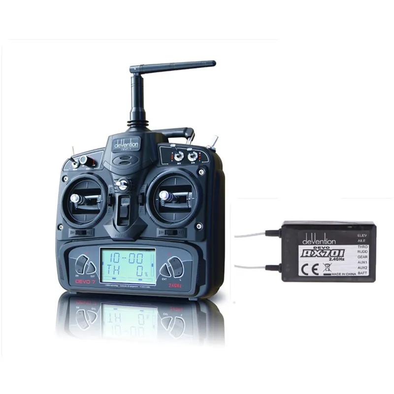 

Walkera DEVO 7 Radio 2.4 GHz 7 Channel RC Transmitter with RX701 Receiver for FPV RC Racing Quadcopter RC Helicopters Airplane